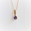 Stella | 14K Round Cut Birthstone & Diamond Hidden Star Pendant with Chain