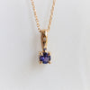 Stella | 14K Round Cut Birthstone & Diamond Hidden Star Pendant with Chain