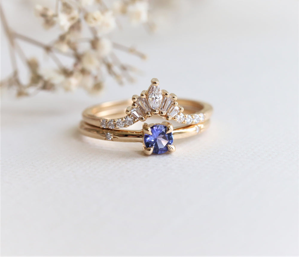 Stella | 4 mm Round Cut Birthstone Hidden Star Ring