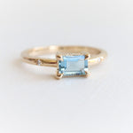 Stella | 14K Emerald Cut Birthstone & Diamond Hidden Star Ring - Emi Conner Jewelry 