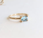 Stella | 14K Emerald Cut Birthstone & Diamond Hidden Star Ring - Emi Conner Jewelry 