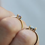 Stella | 14K Emerald Cut Birthstone & Diamond Hidden Star Ring - Emi Conner Jewelry 
