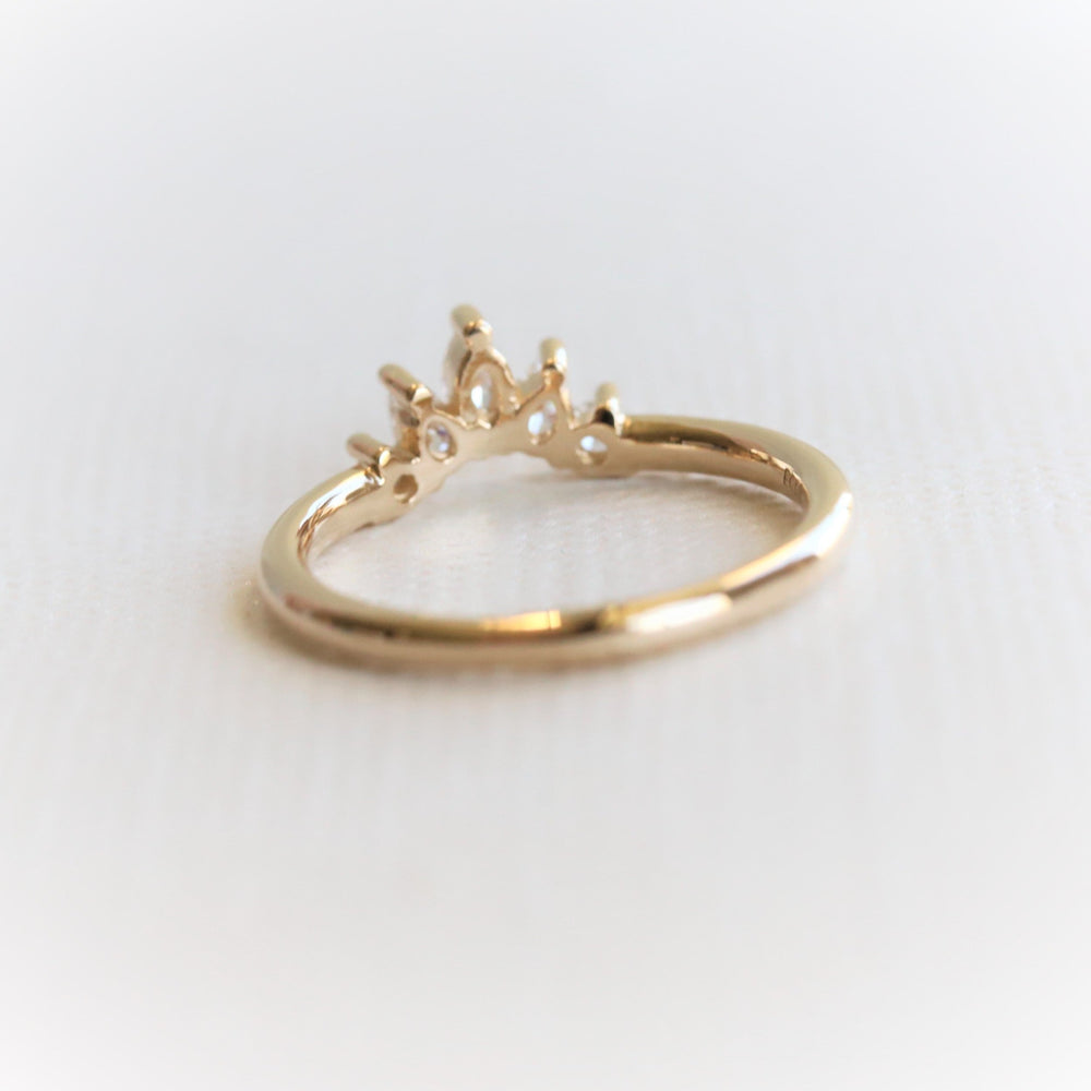 Everett Crown No.3 | 14K Diamond Crown Straight Band - Emi Conner Jewelry 