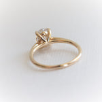 AVA | 8 x 6 mm Oval Moissanite® Dainty Cathedral Solitaire Ring - Emi Conner Jewelry 