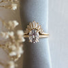 AVA | 8 x 6 mm Oval Moissanite® Dainty Cathedral Solitaire Ring - Emi Conner Jewelry 