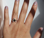 Layla | 14K Trillion Black Onyx & Diamond Petite Cocktail Ring - Emi Conner Jewelry 