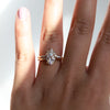 AVA | 8 x 6 mm Oval Moissanite® Dainty Cathedral Solitaire Ring - Emi Conner Jewelry 