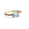 Stella | 14K Emerald Cut Birthstone & Diamond Hidden Star Ring - Emi Conner Jewelry 