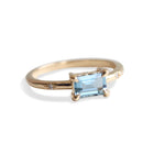 Stella | 14K Emerald Cut Birthstone & Diamond Hidden Star Ring