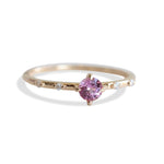 Aurora | 14K Round Pink Sapphire & Diamond Accented Ring