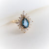 Lana | Pear London Blue Topaz Halo Ring