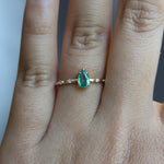 Aurora | Pear Emerald & Diamond Accented Ring