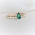 Aurora | 0.3 ct. Pear Emerald & Diamond Accented Ring