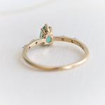 Aurora | 14K Pear Emerald & Diamond Accented Ring