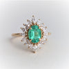 Lana | Oval Zambian Emerald Halo Ring