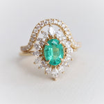Lana | Oval Zambian Emerald Halo Ring