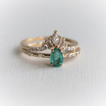 Aurora | 0.3 ct. Pear Emerald & Diamond Accented Ring