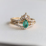 Aurora | 0.3 ct. Pear Emerald & Diamond Accented Ring