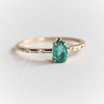 Aurora | Pear Emerald & Diamond Accented Ring