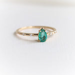 Aurora | Pear Emerald & Diamond Accented Ring