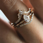 Aurora | 0.3 ct. Pear Emerald & Diamond Accented Ring