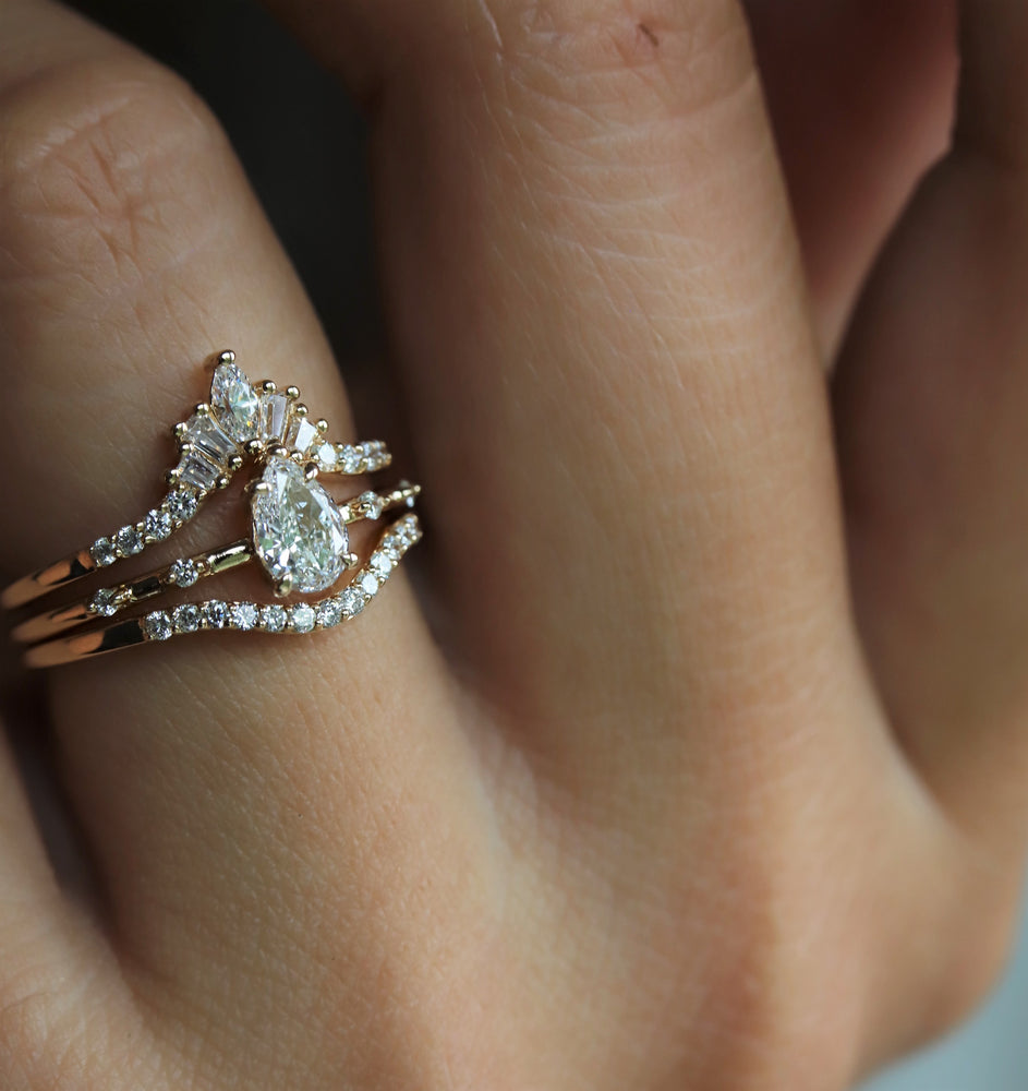 Aurora | Pear Cut Diamond Accented Ring