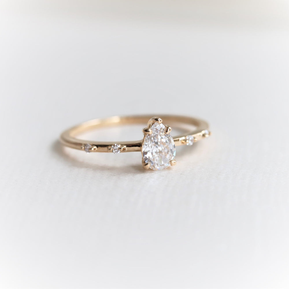 Aurora | Pear Cut Diamond Accented Ring