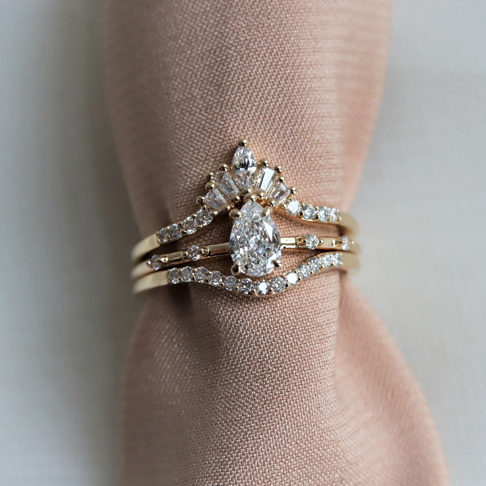 Aurora | Pear Cut Diamond Accented Ring