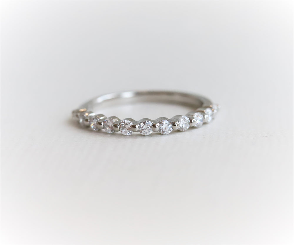 LUCIA | 11-Stone 1/3 ct. tw. Floating Diamond Wedding Ring - Emi Conner Jewelry 