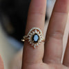 Lana | 14K Oval Black Onyx & CZ Fancy Halo Ring - Emi Conner Jewelry 
