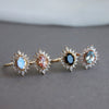 Lana | 14K Oval Black Onyx & CZ Fancy Halo Ring - Emi Conner Jewelry 
