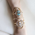 Lana | Pear Sky Blue Topaz Halo Ring