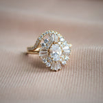 Victoria |  Oval Moissanite Halo Ring