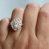 READY TO SHIP | 14k Victoria Oval Morganite Halo Ring