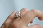 READY TO SHIP | 14k Victoria Oval Morganite Halo Ring