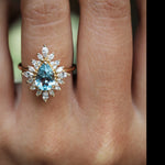 Lana | Pear Sky Blue Topaz Halo Ring