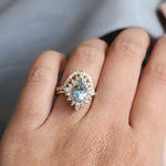 Lana | Pear Sky Blue Topaz Halo Ring