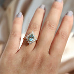 Lana | Pear Sky Blue Topaz Halo Ring