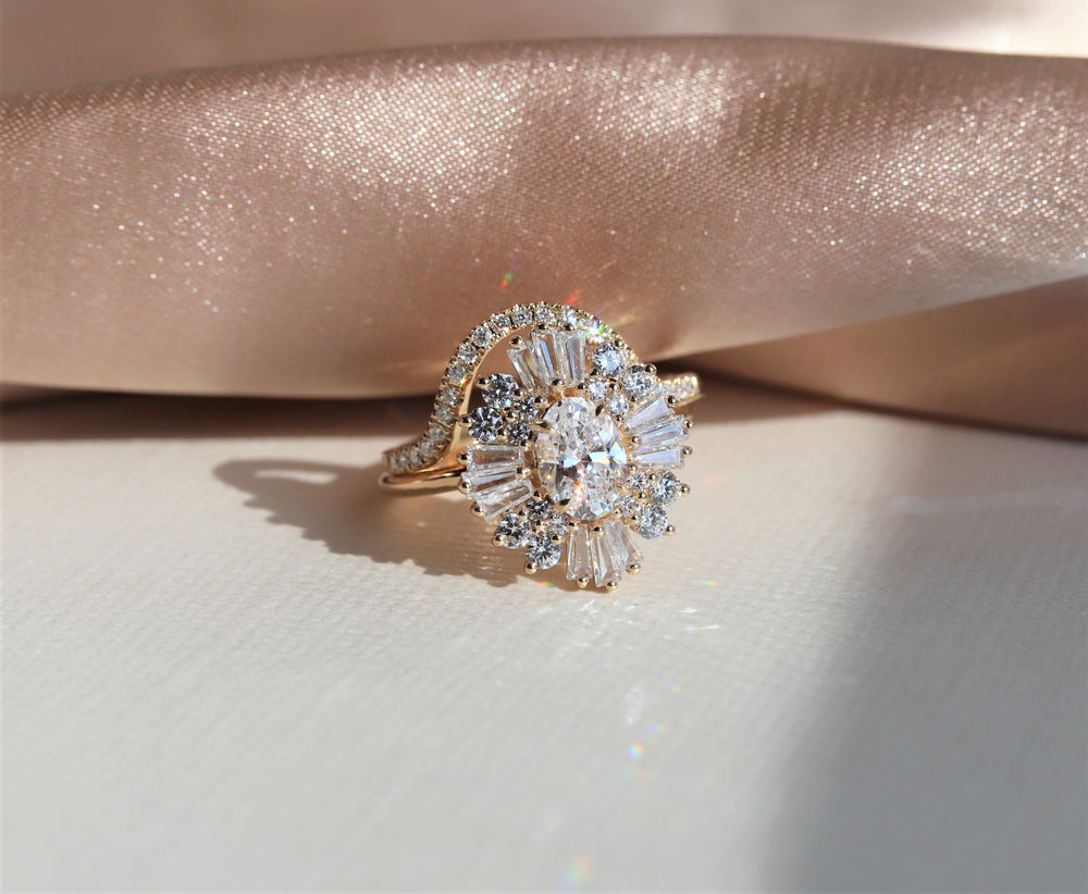 Victoria |  Oval Moissanite Halo Ring