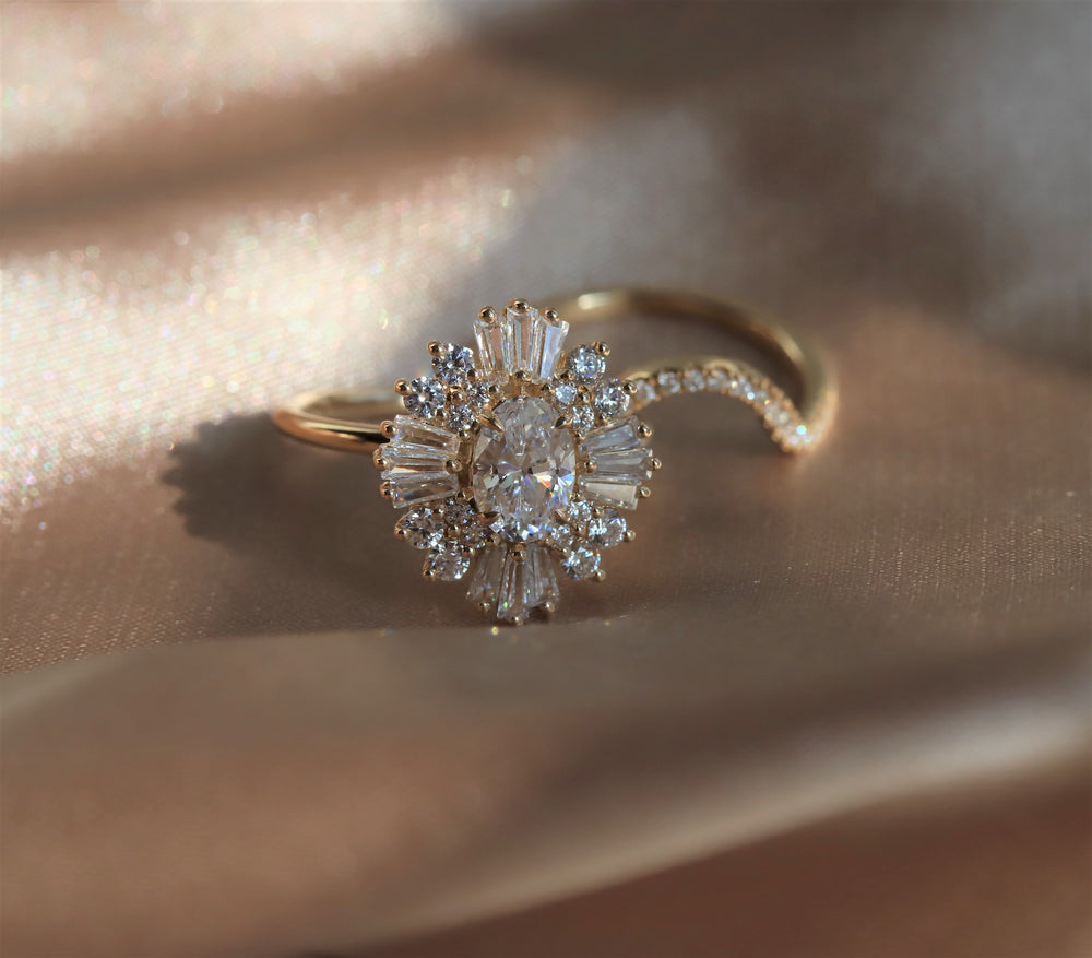 Victoria |  Oval Moissanite Halo Ring