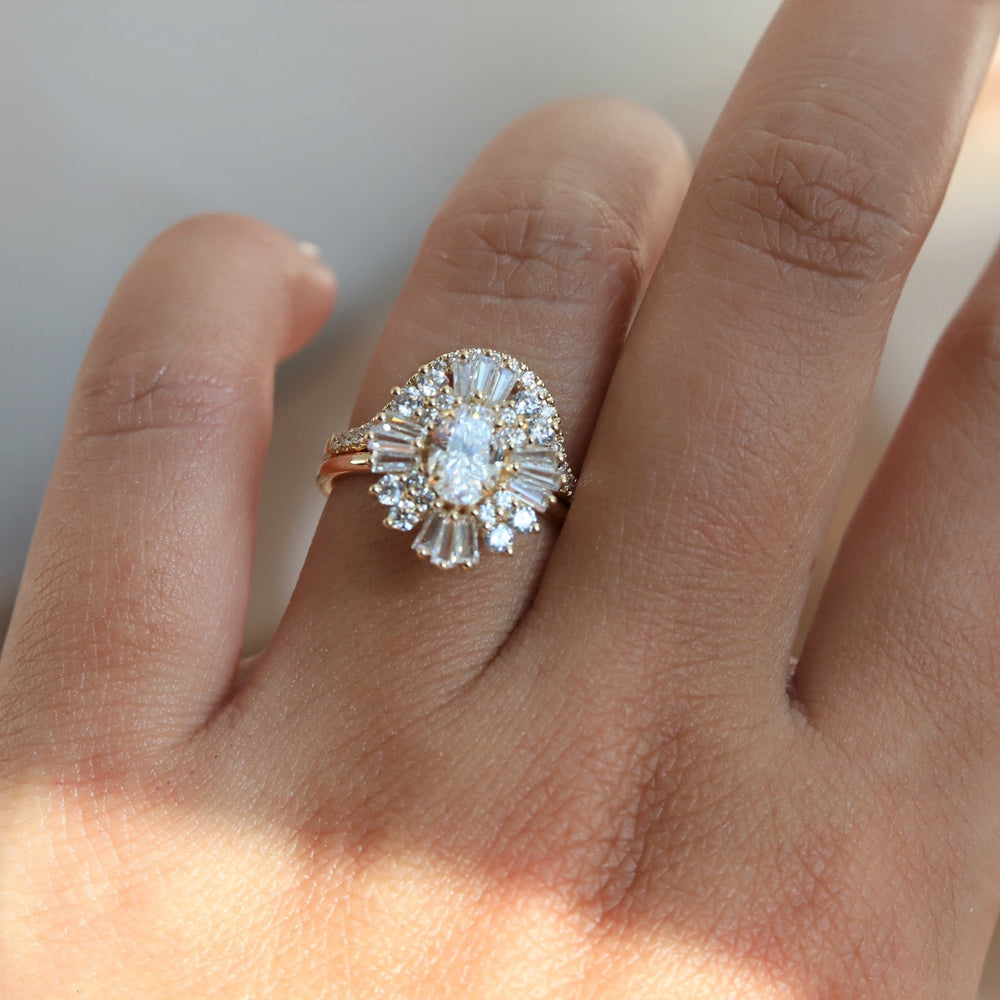 Victoria |  Oval Moissanite Halo Ring