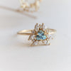 Layla | 14K Trillion Aquamarine & Diamond Petite Cocktail Ring - Emi Conner Jewelry 
