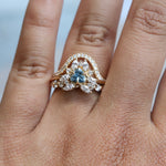 Layla | 14K Trillion Aquamarine & Diamond Petite Cocktail Ring - Emi Conner Jewelry 