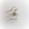 Layla | 14K Trillion Aquamarine & Diamond Petite Cocktail Ring - Emi Conner Jewelry 