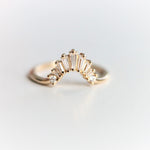 Ophelia XL Crown | 14K Gold & Diamond Baguette Contour Band - Emi Conner Jewelry 