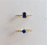 Aurora | 14K Round Blue Sapphire & Diamond Accented Ring