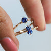 Aurora | Emerald Cut Blue Sapphire & Diamond Accented Ring