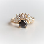 Victoria Crown No.2 | 14K + 0.4 CT. Diamond and Lab Grown Diamond Crown Contour Band - Emi Conner Jewelry 