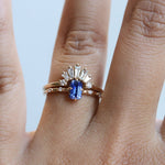 Aurora | Emerald Cut Blue Sapphire & Diamond Accented Ring