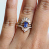 Aurora | Emerald Cut Blue Sapphire & Diamond Accented Ring